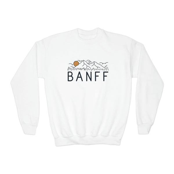Banff, Canada Youth Sweatshirt - Unisex Kid's Banff Crewneck Sweatshirt