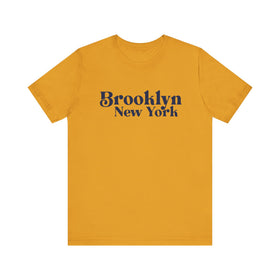 Buy mustard Brooklyn New York Graphic Tee, Casual T-Shirt, Vintage Style Shirt