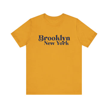 Buy mustard Brooklyn New York Graphic Tee, Casual T-Shirt, Vintage Style Shirt