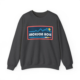 Buy dark-heather Jackson Hole, Wyoming Sweatshirt - Mountain Graphic Crewneck