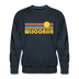 Premium Wisconsin Sweatshirt - Retro Sun Premium Men's Wisconsin Sweatshirt - navy