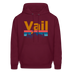 Vail, Colorado Hoodie - Retro Mountain & Birds Vail Hooded Sweatshirt - burgundy