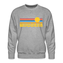 Premium Wisconsin Sweatshirt - Retro Sun Premium Men's Wisconsin Sweatshirt - heather grey