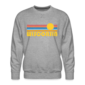 Premium Wisconsin Sweatshirt - Retro Sun Premium Men's Wisconsin Sweatshirt