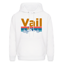 Vail, Colorado Hoodie - Retro Mountain & Birds Vail Hooded Sweatshirt - white