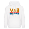 Vail, Colorado Hoodie - Retro Mountain & Birds Vail Hooded Sweatshirt - white