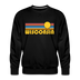Premium Wisconsin Sweatshirt - Retro Sun Premium Men's Wisconsin Sweatshirt - black