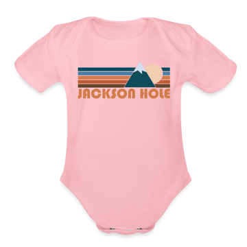 Jackson Hole - Organic Short Sleeve Baby Bodysuit - light pink