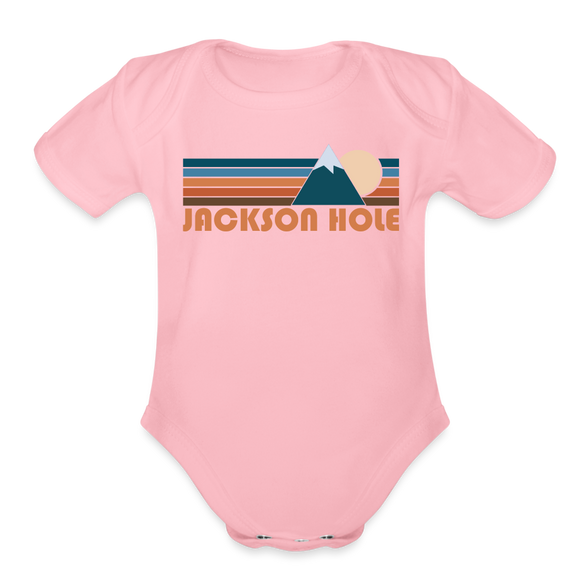 Jackson Hole - Organic Short Sleeve Baby Bodysuit - light pink