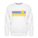 Premium Wisconsin Sweatshirt - Retro Sun Premium Men's Wisconsin Sweatshirt - white