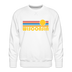 Premium Wisconsin Sweatshirt - Retro Sun Premium Men's Wisconsin Sweatshirt - white