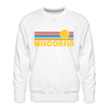 Premium Wisconsin Sweatshirt - Retro Sun Premium Men's Wisconsin Sweatshirt - white