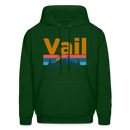 Vail, Colorado Hoodie - Retro Mountain & Birds Vail Hooded Sweatshirt - forest green
