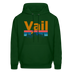 Vail, Colorado Hoodie - Retro Mountain & Birds Vail Hooded Sweatshirt - forest green