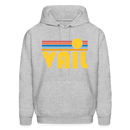 Vail, Colorado Hoodie - Retro Sunrise Vail Crewneck Hooded Sweatshirt - heather gray