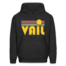 Vail, Colorado Hoodie - Retro Sunrise Vail Crewneck Hooded Sweatshirt - charcoal grey