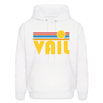 Vail, Colorado Hoodie - Retro Sunrise Vail Crewneck Hooded Sweatshirt - white