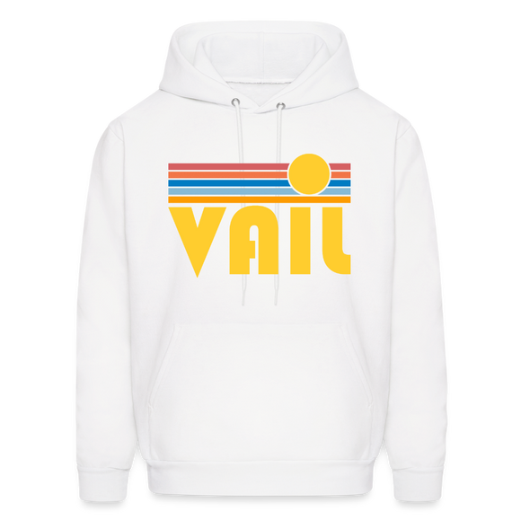 Vail, Colorado Hoodie - Retro Sunrise Vail Crewneck Hooded Sweatshirt - white