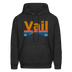 Vail, Colorado Hoodie - Retro Mountain & Birds Vail Hooded Sweatshirt - charcoal grey