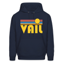 Vail, Colorado Hoodie - Retro Sunrise Vail Crewneck Hooded Sweatshirt - navy