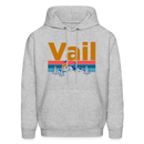 Vail, Colorado Hoodie - Retro Mountain & Birds Vail Hooded Sweatshirt - heather gray