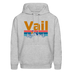 Vail, Colorado Hoodie - Retro Mountain & Birds Vail Hooded Sweatshirt - heather gray