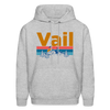 Vail, Colorado Hoodie - Retro Mountain & Birds Vail Hooded Sweatshirt - heather gray