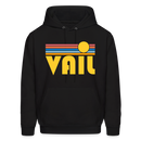 Vail, Colorado Hoodie - Retro Sunrise Vail Crewneck Hooded Sweatshirt - black