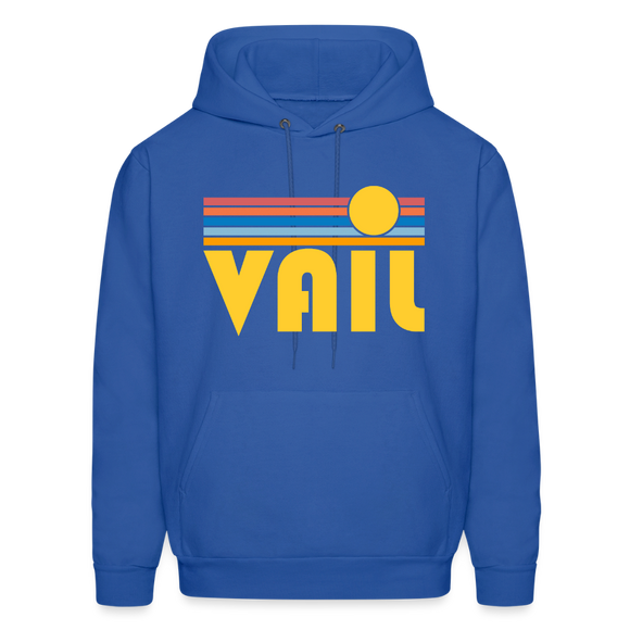 Vail, Colorado Hoodie - Retro Sunrise Vail Crewneck Hooded Sweatshirt - royal blue