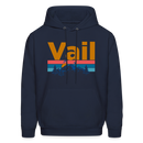 Vail, Colorado Hoodie - Retro Mountain & Birds Vail Hooded Sweatshirt - navy