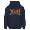 Vail, Colorado Hoodie - Retro Mountain & Birds Vail Hooded Sweatshirt - navy