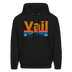 Vail, Colorado Hoodie - Retro Mountain & Birds Vail Hooded Sweatshirt - black
