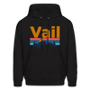 Vail, Colorado Hoodie - Retro Mountain & Birds Vail Hooded Sweatshirt - black