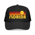 Kids Florida Retro Sunset Trucker Hat - Youth Snapback Cap on white background