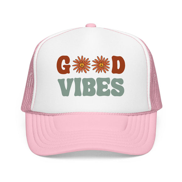 Kids Good Vibes Trucker Hat Boho - Youth Snapback Cap