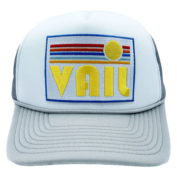 Vail, Colorado Trucker Hat - Retro Sun Snapback Vail Hat - 0