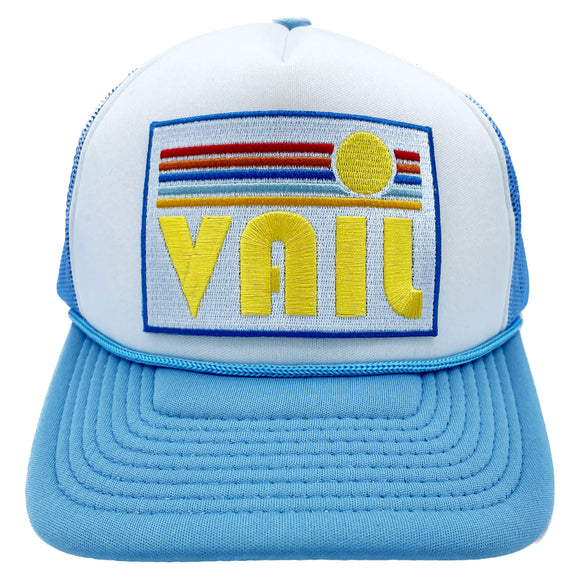 Vail, Colorado Trucker Hat - Retro Sun Snapback Vail Hat