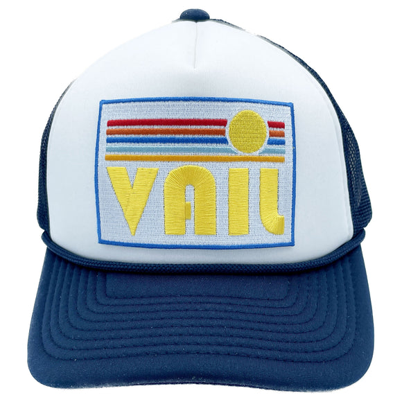 Vail, Colorado Trucker Hat - Retro Sun Snapback Vail Hat