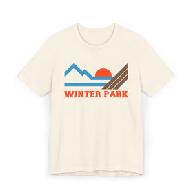 Winter Park, Colorado Retro Mountains Sunset T-Shirt | Vintage Winter Park Tee - 0