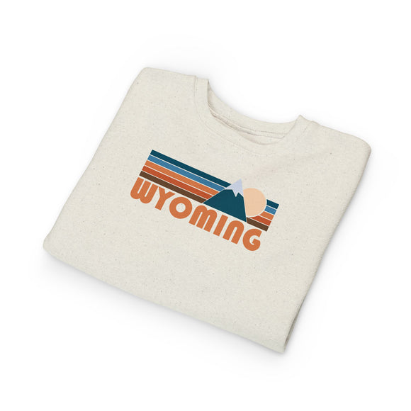 Wyoming Toddler Sweatshirt - Retro Mountain Wyoming Toddler Crewneck Sweatshirt