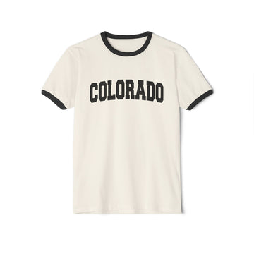 Colorado Cotton Ringer Graphic Tee - Unisex Colorado  T Shirt, Vintage Style Tee, Men's/Women's Tee - 0