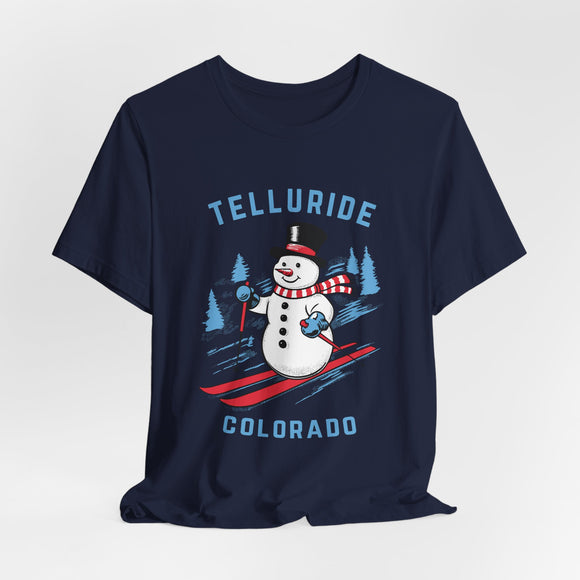 Telluride, Colorado T Shirt - Ski Snowman Graphic Tee