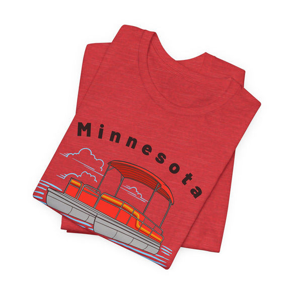 Minnesota T Shirt - Retro Pontoon Boat Minnesota Tee