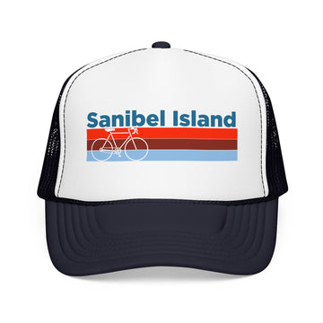 Buy navy-white-navy Sanibel Island, California Trucker Hat - Foam Sanibel Island Bike Cap