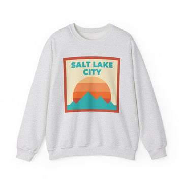 Retro Salt Lake City, Utah Sweatshirt, Mountain Sun Design, Unisex Crewneck, Gift for Outdoorsy Friends, Vintage Salt Lake City, Utah Jumper - 0