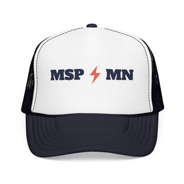 Minneapolis, Minnesota Retro Trucker Hat - Lightning Foam Cap - Lightning
