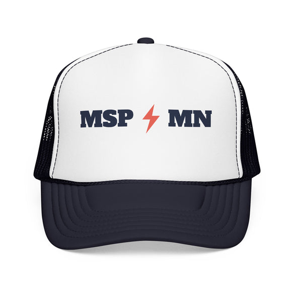 Minneapolis, Minnesota Retro Trucker Hat - Lightning Foam Cap