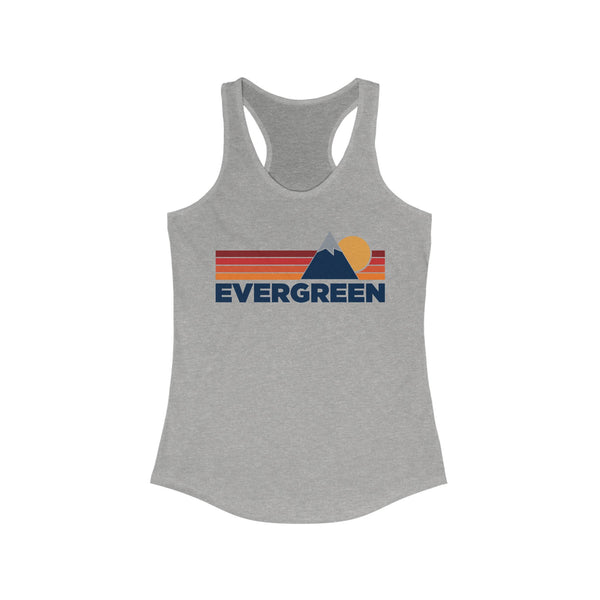 Evergreen, Colorado Women's Racerback Tank Top - Mountain Lover Sleeveless Shirt, Women's Evergreen Hiking Tank