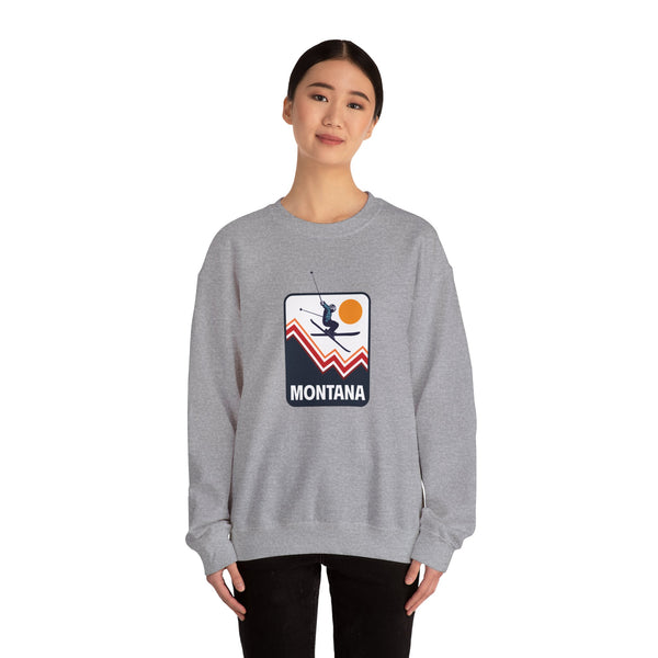 Montana Sweatshirt - Unisex Snow Ski Jump Montana Sweatshirt