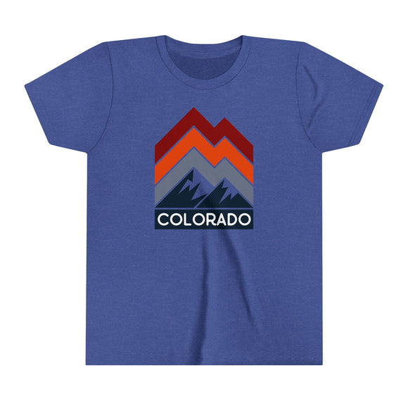 Colorado Youth Shirt - Retro Mountain Colorado Kid's T-Shirt